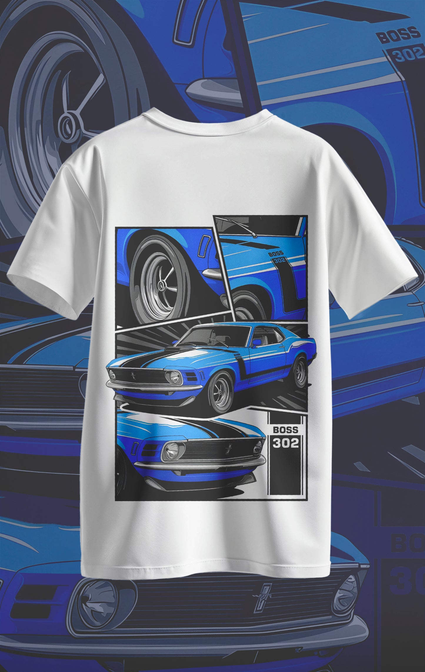 Vintage Blue car t-shirt